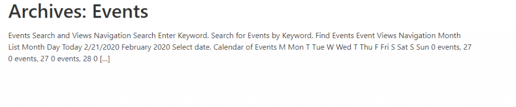 fix the events calendar plugin on elementor
